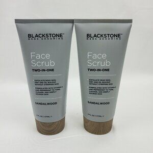 2X Blackstone Mens Grooming 2-In-1 Face Scrub Sandalwood 6oz each Tube